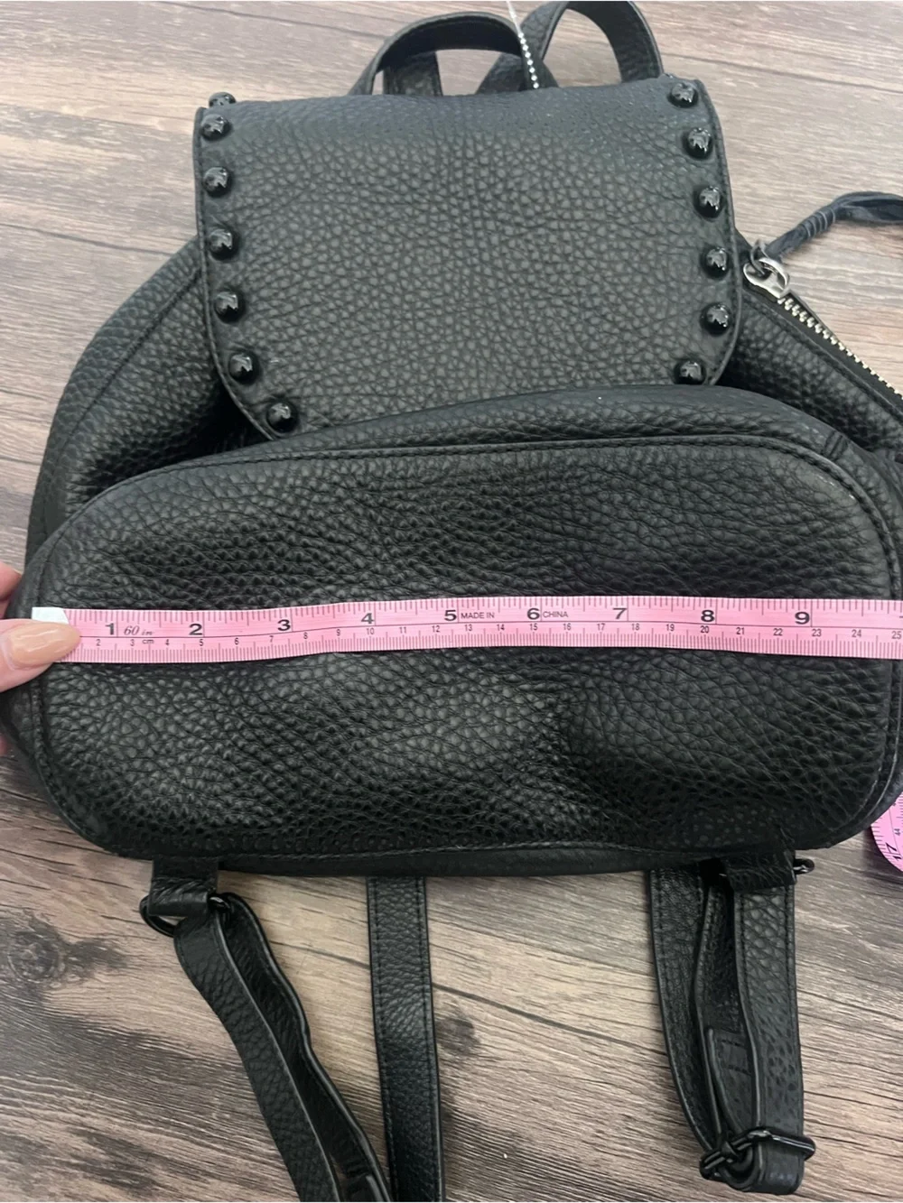 Rebecca Minkoff Blythe Black Studded Leather Mini Backpack